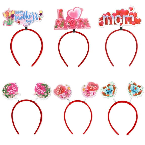 Baywell Colorful Floral Happy Mother's Day Glasses Happy Mother's Day Headband I Love Mom Hair Band Women Birthday Party Celebration