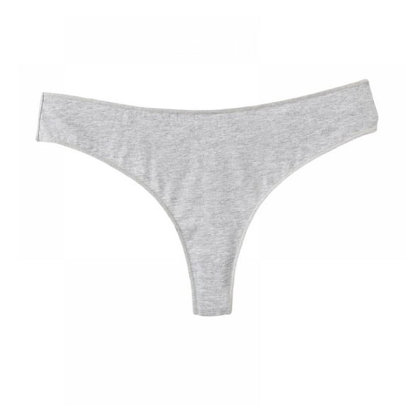 Baywell Cotton Thongs for Women Breathable Low Rise Bikini Lady Panties Womens Underwear Sexy Gray M