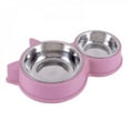 thumbnail image 1 of Baywell Dog Bowl Double Dog Cat Bowl Premium Stainless Steel Water and Food Raised Bowls, Pet Feeder Bowls Set with Non-Slip Resin Station for Small Medium Dogs Cats, Pink, 1 of 7