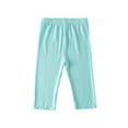 thumbnail image 1 of Baywell Girls Capri Leggings Girls Running Yoga Dance Pants Girls Athletic Workout Leggings Summer Pants Solid Color for School Green, 1 of 9