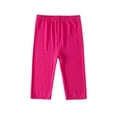 thumbnail image 1 of Baywell Girls Capri Leggings Girls Running Yoga Dance Pants Girls Athletic Workout Leggings Summer Pants Solid Color for School Rose Red, 1 of 9