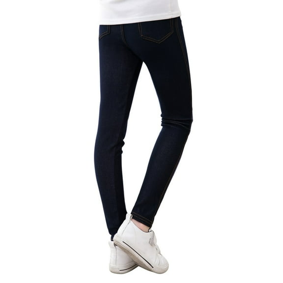 Baywell Girls' Jeggings - Pull On Super Stretch Denim Skinny Jeans for Girls Black 140cm/4.6ft