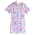 thumbnail image 1 of Baywell Girls Swim Cover Ups Kids Terry Short Sleeve Zip Up Beach Swimsuit Coverup Hooded Dress 3-12 Years, 1 of 3