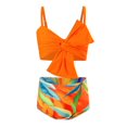 thumbnail image 1 of Baywell Girls Swimsuit 2-Piece Halter Tankini Set Girls Swimsuit Colorful Top Bikini Split Summer Swimsuit Set, 1 of 2