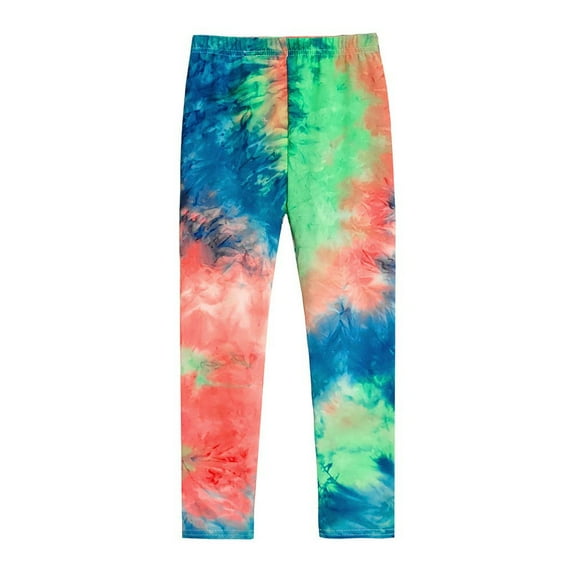 Baywell Girls Tie-dye Leggings Ankle Length Comfortable Leggings Stretch Pants Soft Leggings for Girls for 1-11Y