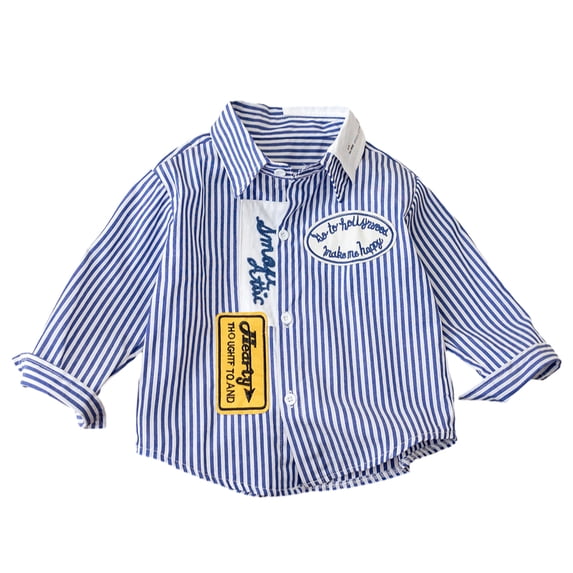 Baywell Little Big Boys Girls Shirt Long Sleeve Lapel Button Up Dress Shirts