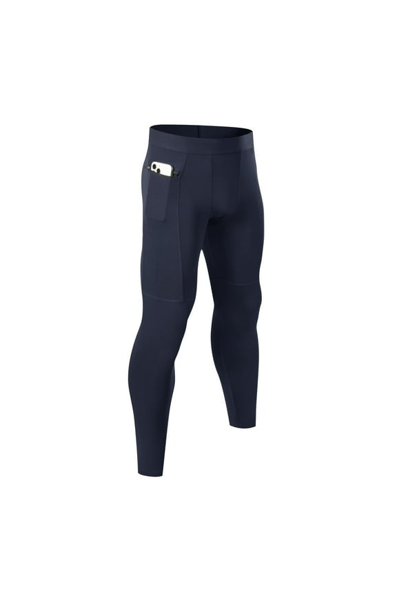 Men's Compression Pants Base Layer Running Tights Quick Dry Sports Leggings for Basketball Yoga, Workout Athletic Compression Legging with Zipper Pocket
