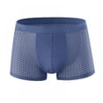 thumbnail image 1 of Baywell Men's Ice Silk Boxer Breathable Seamless Sexy See-Through Transparent Briefs Blue US XS-5XL, 1 of 4