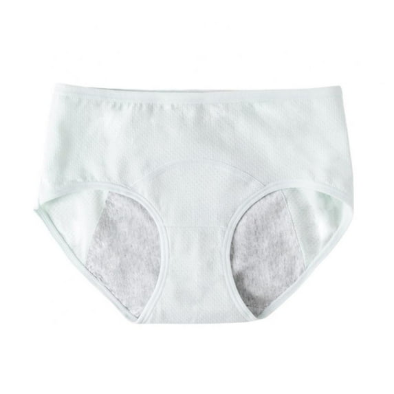 Baywell Menstrual Period Underwear for Women Mid Waist Cotton Postpartum Ladies Panties Briefs Girls Green (Weight)88-165LB