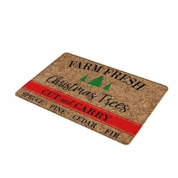 Baywell Merry Christmas Doormat Indoor Outdoor Rug, Winter Christmas Front Door Mat Anti-Slip for Xmas Seasonal Holiday Kitchen Entrance Floor Decortion