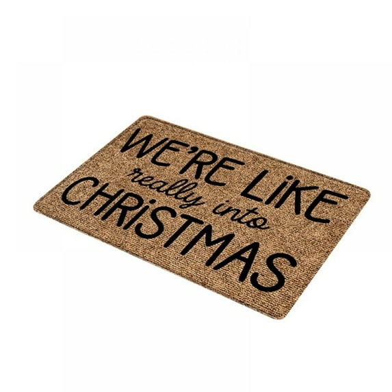 Baywell Merry Christmas Doormat Indoor Outdoor Rug, Winter Christmas Front Door Mat Anti-Slip for Xmas Seasonal Holiday Kitchen Entrance Floor Decortion