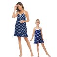 thumbnail image 1 of Baywell Mommy and Me Pajama Dress | Polka Dot Sleeveless Cami Sleepwear | Ruffle Hem Nightdress for Women Girls, 1 of 8