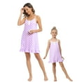 thumbnail image 1 of Baywell Mommy and Me Pajama Dress | Polka Dot Sleeveless Cami Sleepwear | Ruffle Hem Nightdress for Women Girls, 1 of 8