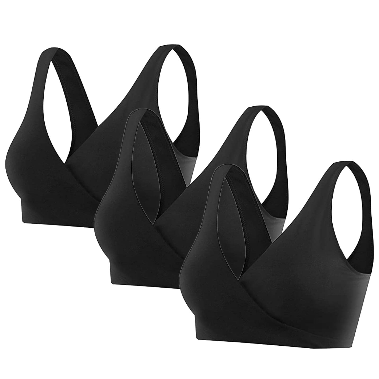Baywell Nursing Bra for for Breastfeeding Maternity Sleeping Wirefree Push up Nursing Bra Wide