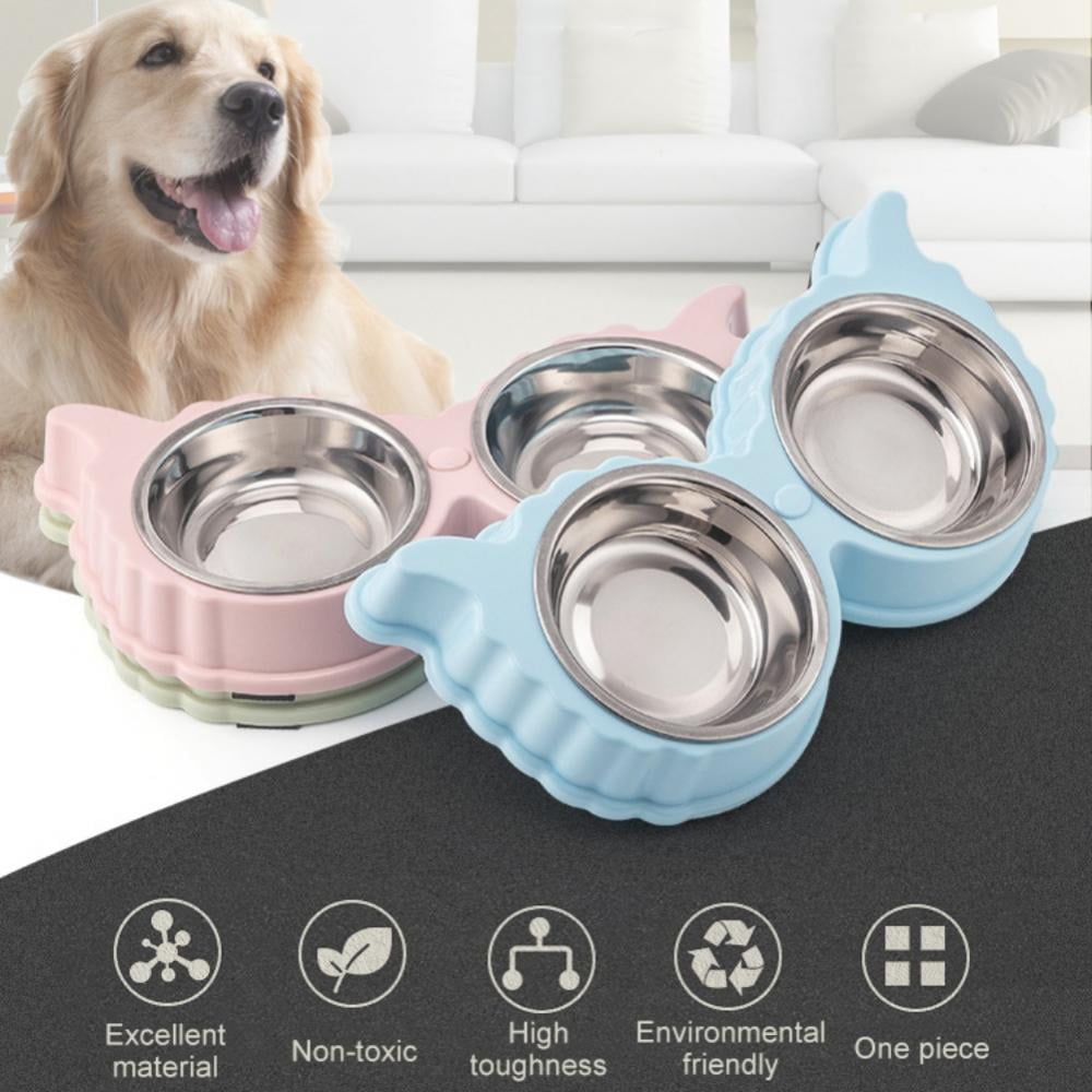 Baywell Pet Feeder Bowl Duble Bowl Kitten Food Water Feefer Stainless ...