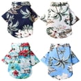 thumbnail image 1 of Baywell Pet Summer T-Shirts Hawaii Style Floral Dog Shirt Hawaiian Printed Pet T-Shirts Breathable Cool Clothes Puppy Shirt Sweatshirt for Small Puppy 4 Pieces XS-2XL, 1 of 4