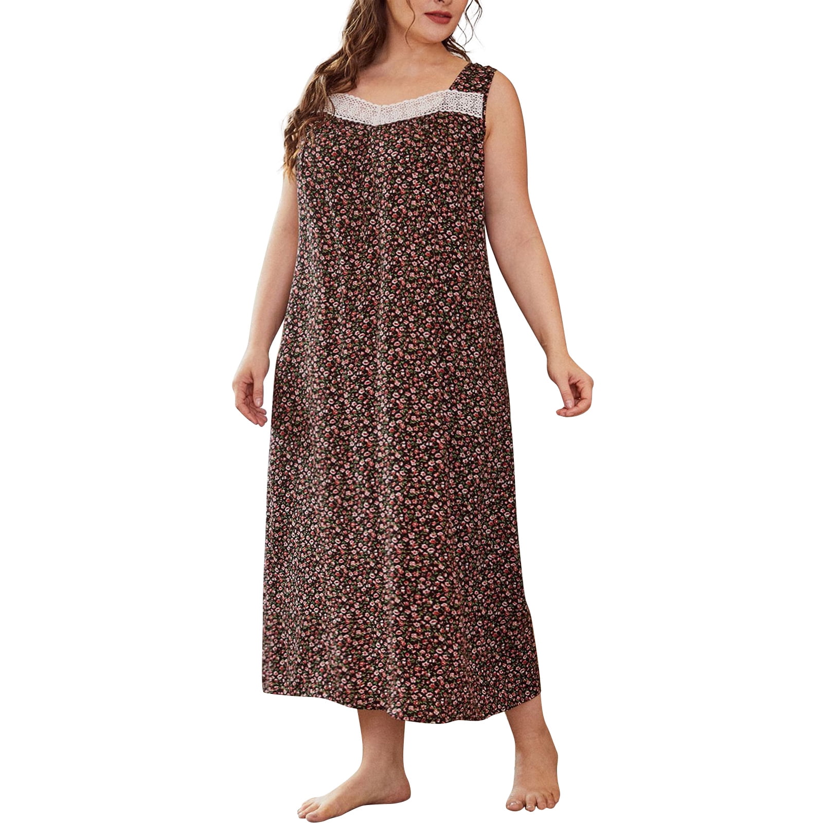 Baywell Plus Size House Dress Womens Sleeveless Mumu Duster Dress