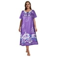 thumbnail image 1 of Baywell Plus Size Nightgows for Women Soft Cotton Casual Print Long Nightdress Short Sleeve U-neck House Dresses Sleepwear,XL-5XL, 1 of 8