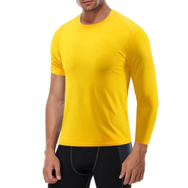 Baywell Quick Dry Compression Shirts for Men 1/2 Single Arm Long Sleeve Athletic Base Layer T