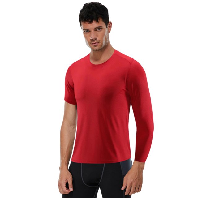 Baywell Quick Dry Compression Shirts for Men 1/2 Single Arm Long Sleeve Athletic Base Layer T