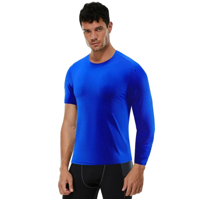 Baywell Quick Dry Compression Shirts for Men 1/2 Single Arm Long Sleeve  Athletic Base Layer T Shirt Workout Running Tee Top Basketball Tights,  S-3XL 