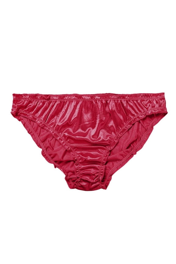 Sexy Underwear for Women Frozen Silk Seamless Panties with Silky Tactile Touch Red