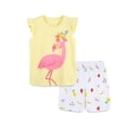 thumbnail image 1 of Baywell Toddler Baby Girls Cute Pattern Tops T-Shirt + Shorts Summer Two Piece Clothes Set Yellow 2-7T, 1 of 10