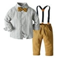 thumbnail image 1 of Baywell Toddler Boy Clothes Gentleman Suit Set Dress Buffalo Plaid Shirt + Bow Tie + Suspender Pants, 1 of 3