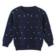 thumbnail image 1 of Baywell Toddler Girls Cardigan Sweater Cute Crew Neck Long Sleeve Button-Down Solid Cotton Fine Knit Uniform Sweater,1-7Years, 1 of 8