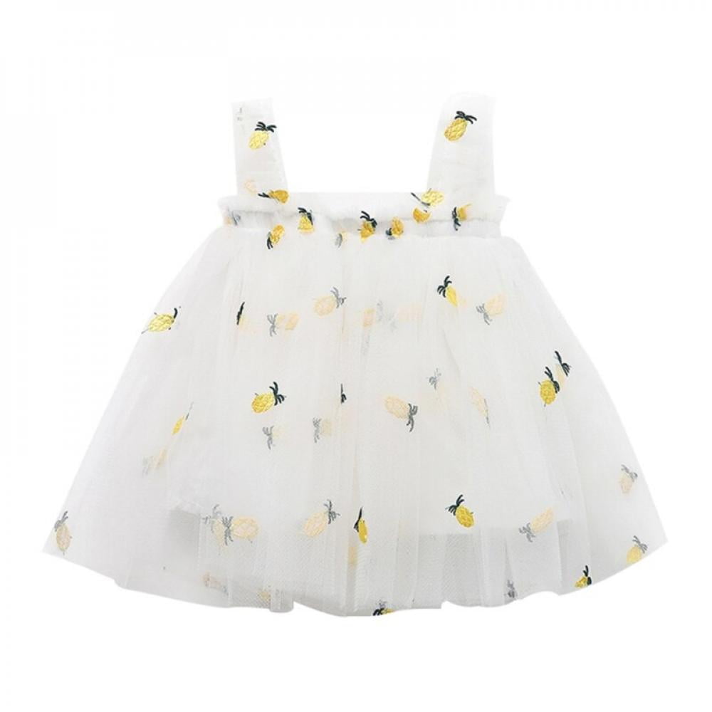 Baywell Toddler Girls Dress Summer Baby Kids Mesh Suspender Embroidered