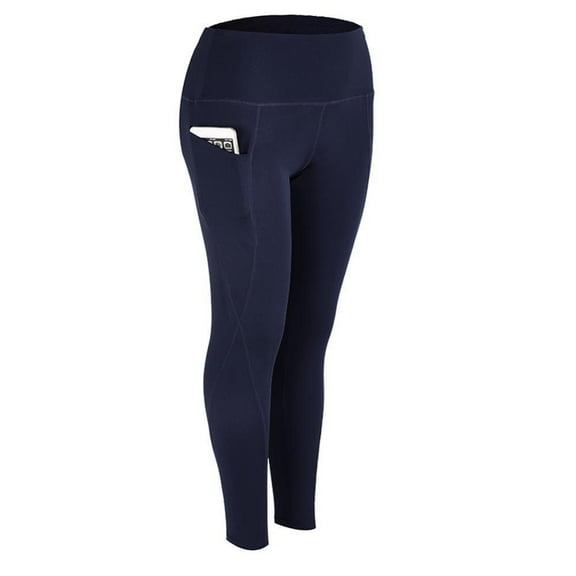 Baywell Women High Waist Elastic Leggings Pants Solid Stretch Compression Sportswear Casual Yoga Jogging Tight Leggings With Pocket,M-3XL