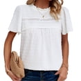 thumbnail image 1 of Baywell Women Shirt Dressy Casual Work Tops Chiffon Blouse Summer Short Sleeve Shirts, 1 of 6