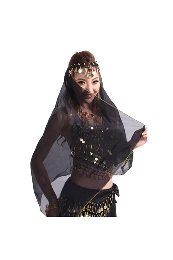 Women's Belly Dance Chiffon Veil Headscarf Chiffon Belly Dance Veil Colorful Head Scarf Shawl Headband Headpiece 59x 27.55 in