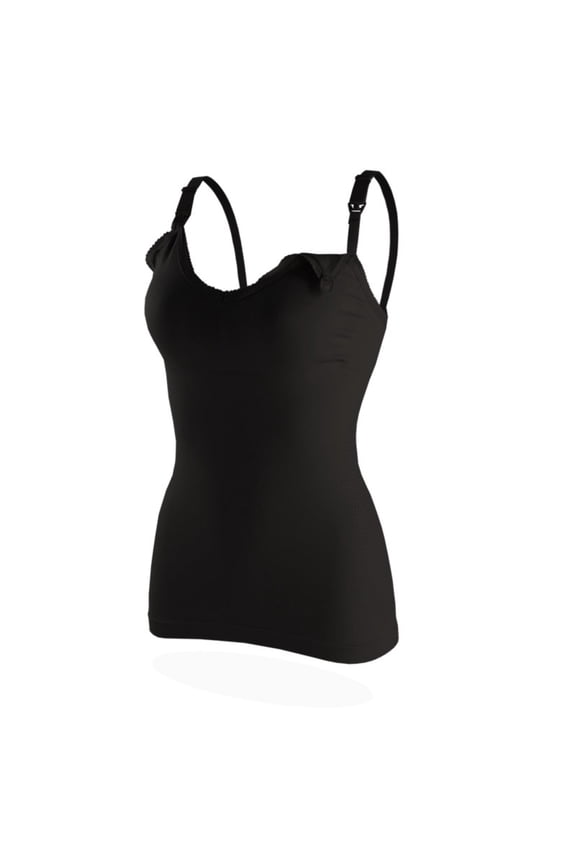 Women's Clip Down Nursing Tank Tops with Built in Bra for Breastfeeding, Womens Postpartum Breastfeeding Camisole, Breathable Seamless Padded Sleep Cami Bras, L-2XL