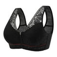 thumbnail image 1 of Baywell Women's Front Closure Bras Racerback Wireless Plus Size Full Coverage Lace Bra Black 36/80-52/120, 1 of 13
