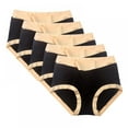 thumbnail image 1 of Baywell Women's High Waist Panties Plus Size Cotton Crotch Triangle Underpants 5 Pieces 176-220lbs, 1 of 8