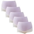 thumbnail image 1 of Baywell Women's Maternity Underwear Over Bump Cotton Pregnancy Panties Plus Size High Waist Seamless Briefs 5 Pieces Purple M-4XL, 1 of 10