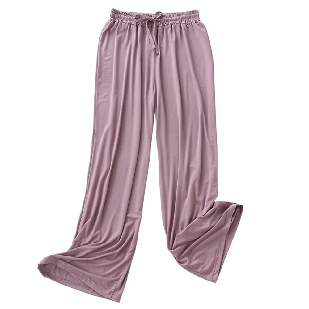 Baywell Women's Modal Pajama Pants High Waist Drawstring Wide Leg