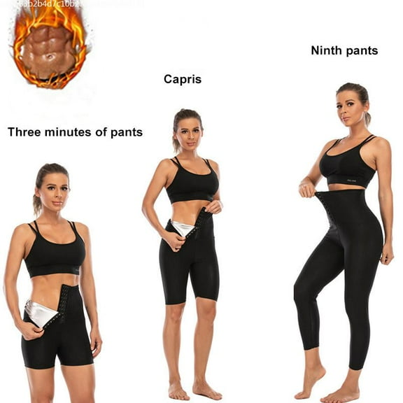 Baywell Women's Sauna Slimming Pants Body Shaper Gym Workout Hot Thermo Sweat Leggings Shapers Waist Trainer Pant