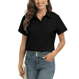 Womens black dress shirt walmart deals
