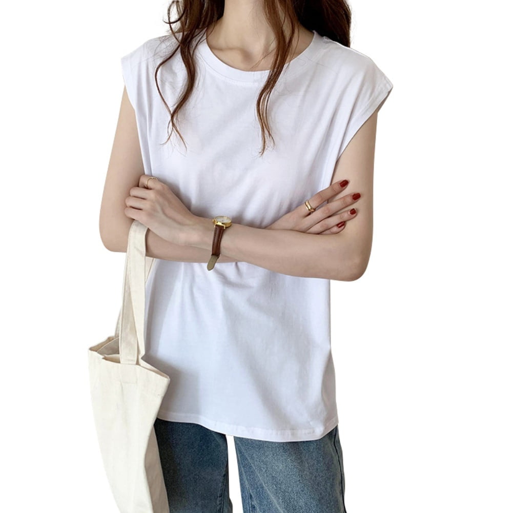Baywell Women's Tank Top Summer Tops Sleeveless T Shirt Crew Neck ...