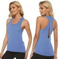 thumbnail image 1 of Baywell Women's Top Sexy Yoga Cross-I-Shirt Women's Yoga Sport Running Tank Top Yoga Shirt Blue M, 1 of 8