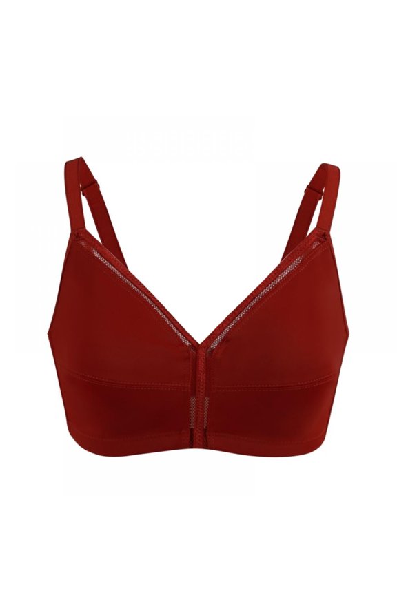 Women's Ultra-thin Oversized Bra Sexy Lingerie Women's Big Breasts Appear Small Micro Gathered Underwear Red 70B/US 32B