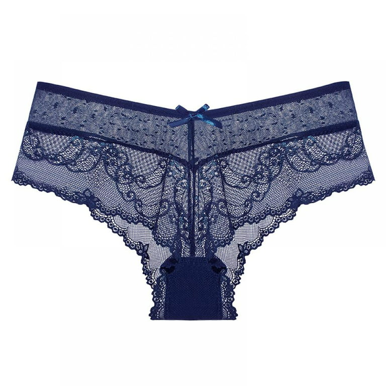 Baywell Women's Underwear Lacy Panties Lace Bikini Hipster Silky Comfy  Briefs Blue 88-110lbs