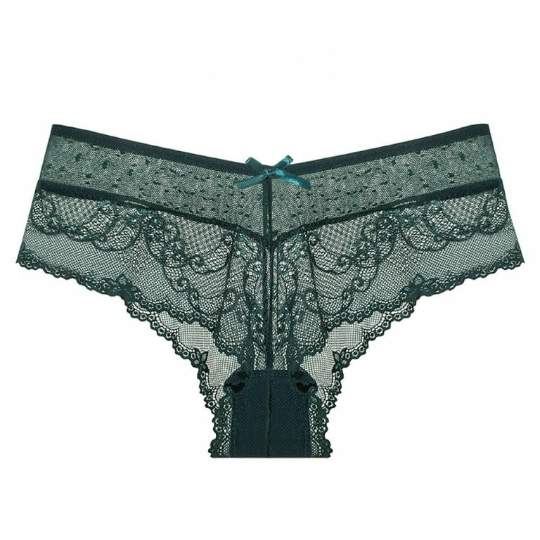 Baywell Women's Underwear Lacy Panties Lace Bikini Hipster Silky Comfy  Briefs Green 148.5-170.5lbs