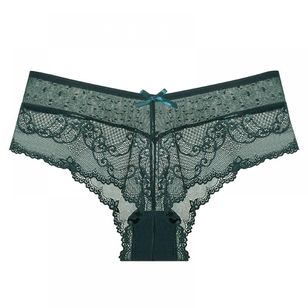 Baywell Women's Underwear Lacy Panties Lace Bikini Hipster Silky Comfy  Briefs Blue 88-110lbs 