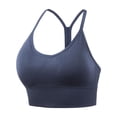 thumbnail image 1 of Baywell Women's Y Back Sports Bras Spaghetti Strap A–D Cups Low Impact Racerback Padded Yoga Running Workout Bra Blue S-2XL, 1 of 10