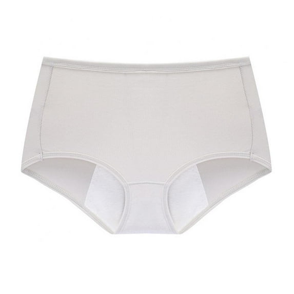 Baywell Womens Underwear, Menstrual Period Underwear for Women Girls Cotton Panties Mid Waist Comfortable Easy Clean Briefs Gray 115.5-137.5LBS