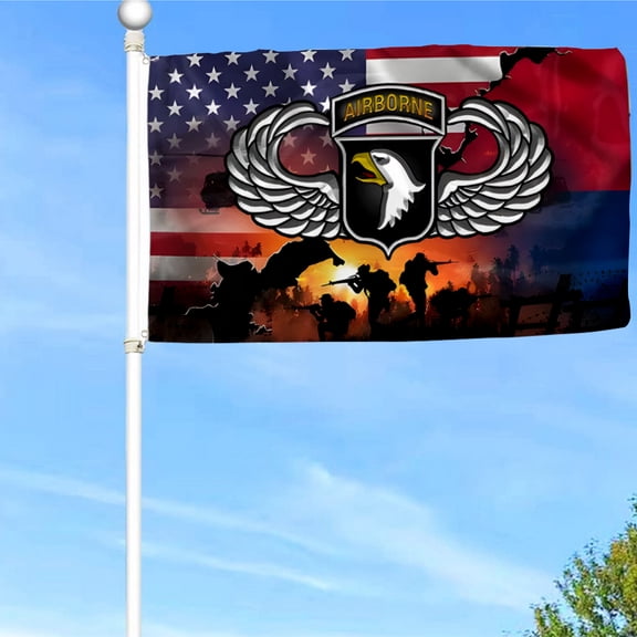 Bayyon 101st Airborne Division Flag Banner with Grommets 3x5Feet Man cave Decor
