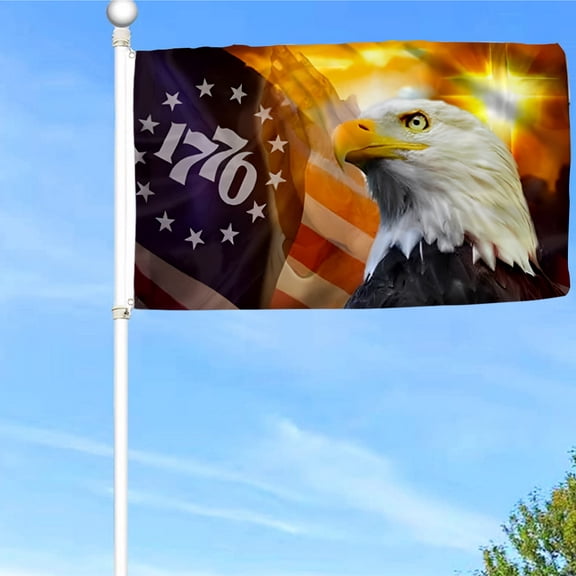 Bayyon 1776 Patriot American Eagle Flag Banner with Grommets 3x5Feet Man cave Decor